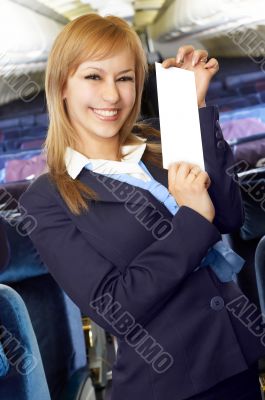 blond air hostess