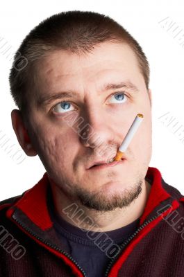 casual man with cigarette