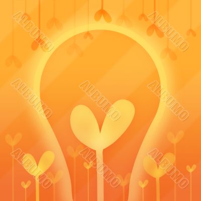 Abstraction with heart in yellow