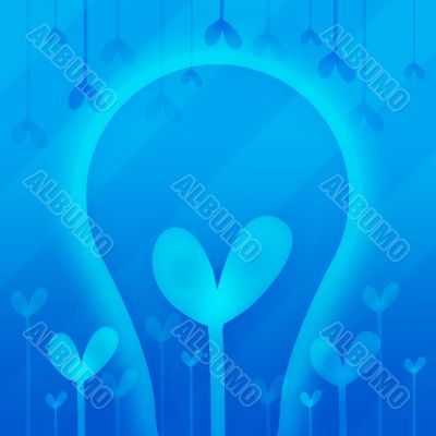 Abstraction with heart in blue