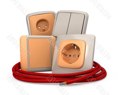 Plug sockets with cable