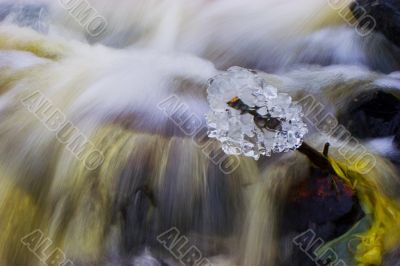 Frozen Waterfall and Ice Cristall