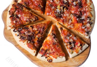 Pieces of cheese pizza