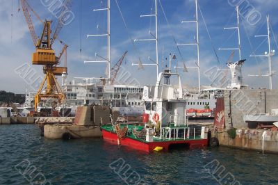 Working port of Barcelona