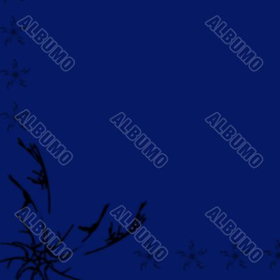 floral frame with dark blue background