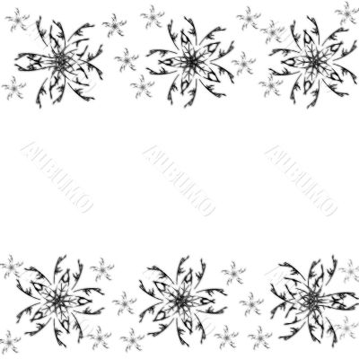 black flowers on white background
