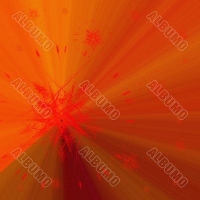 Red background with abstract stars