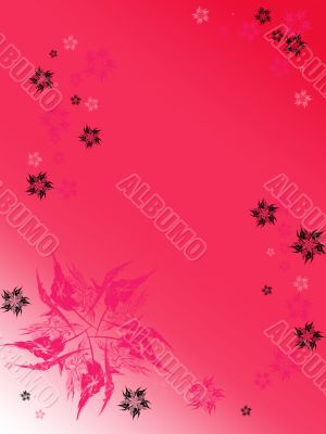 Vertical pink background with color flowers