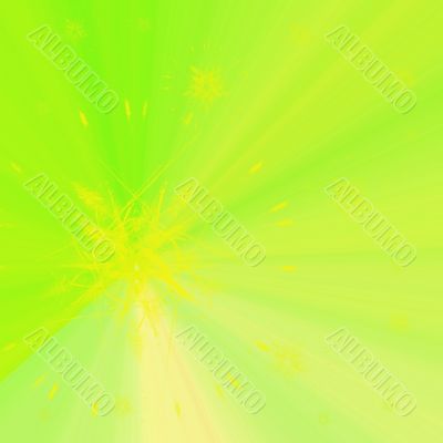 Green background with abstract stars