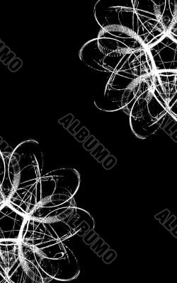 Vertical black background with white ornament