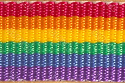 Rainbow colored fabric stripes