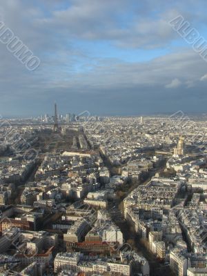 Panorama of Paris with a type on tour d,Eiffel