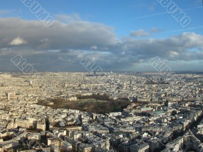 Panorama of Paris. The Luxembourg garden