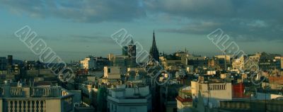 Panorama of Barcelona in the evening