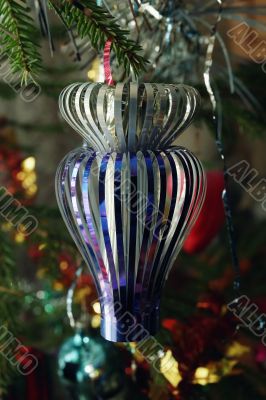 Christmas-tree decoration on a branch