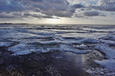 The beginning of winter on gulf of Finland