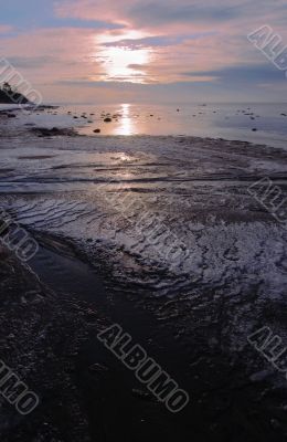 Frosty morning on gulf of Finland
