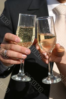 Glasses of champagne