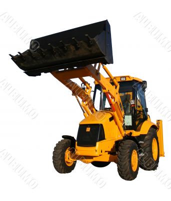The new bulldozer of yellow color