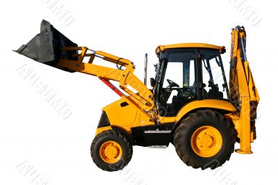 The new universal bulldozer of yellow color