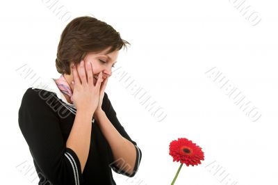 woman with flower