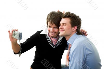 couple with photocamera