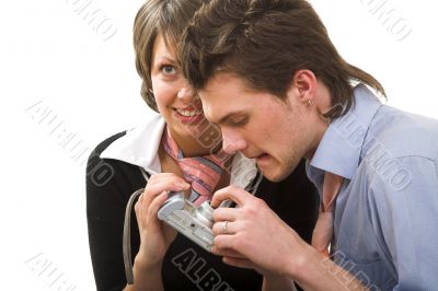 couple with photocamera