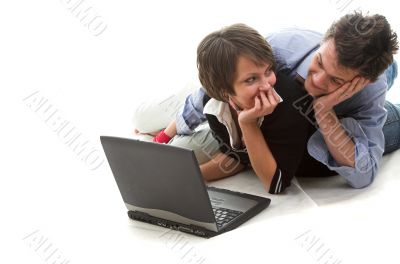 boy and girl with laptop