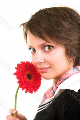 woman with flower