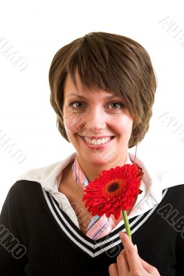 woman with flower