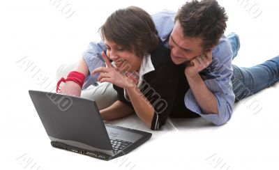 boy and girl with laptop