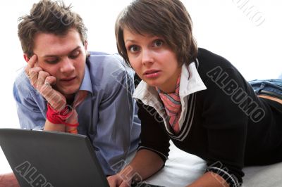 boy and girl with laptop