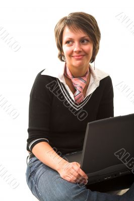 girl with laptop