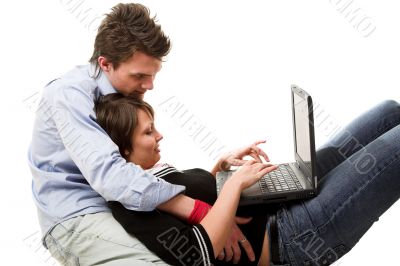 boy and girl with laptop
