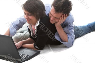 boy and girl with laptop