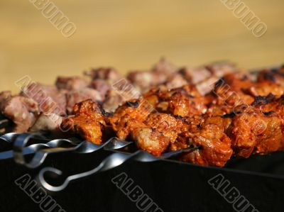 Pork on skewers
