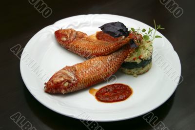 Fried fish and rice