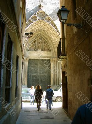 Street of old Barcelona