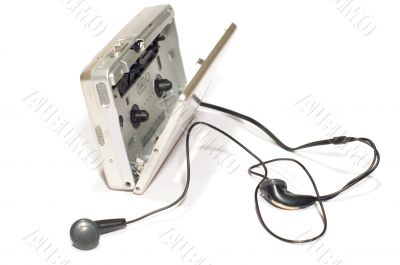 player with earphones