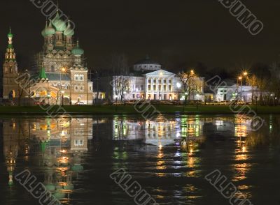 Night in country estate Ostankino