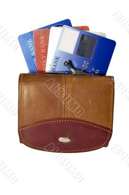 purse with plastic card