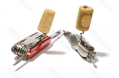 Two knife with corkscrew