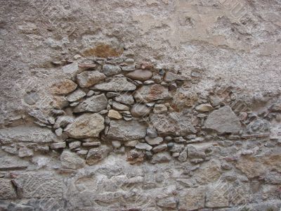 Stone wall. Ruins