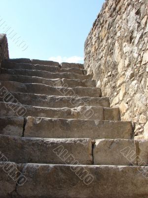 Antique ruins. A stairs