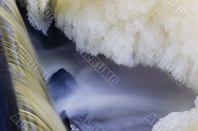 Frozen Waterfall and Ice Cristall