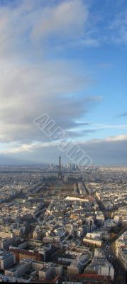 Panorama of Paris with a type on tour d,Eiffel