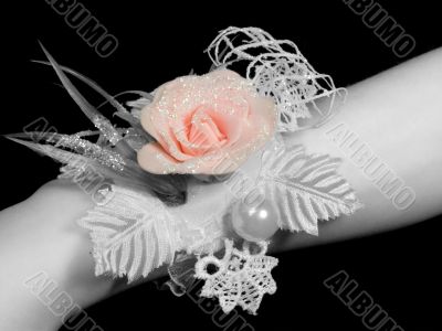 Ornament on a hand of the bride