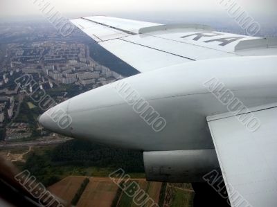 Kind from a window of the plane