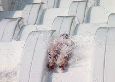 Child at a waterslide