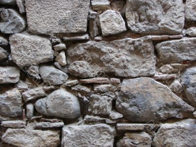 Stone wall. Ruins